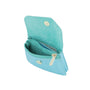 Vue 4 du Porte-monnaie femme cuir italien irisé 041 Cyan en Cuir couleur CYAN - Detail.