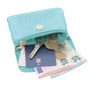 Vue 5 du Porte-monnaie femme cuir italien irisé 041 Cyan en Cuir couleur CYAN - Detail.