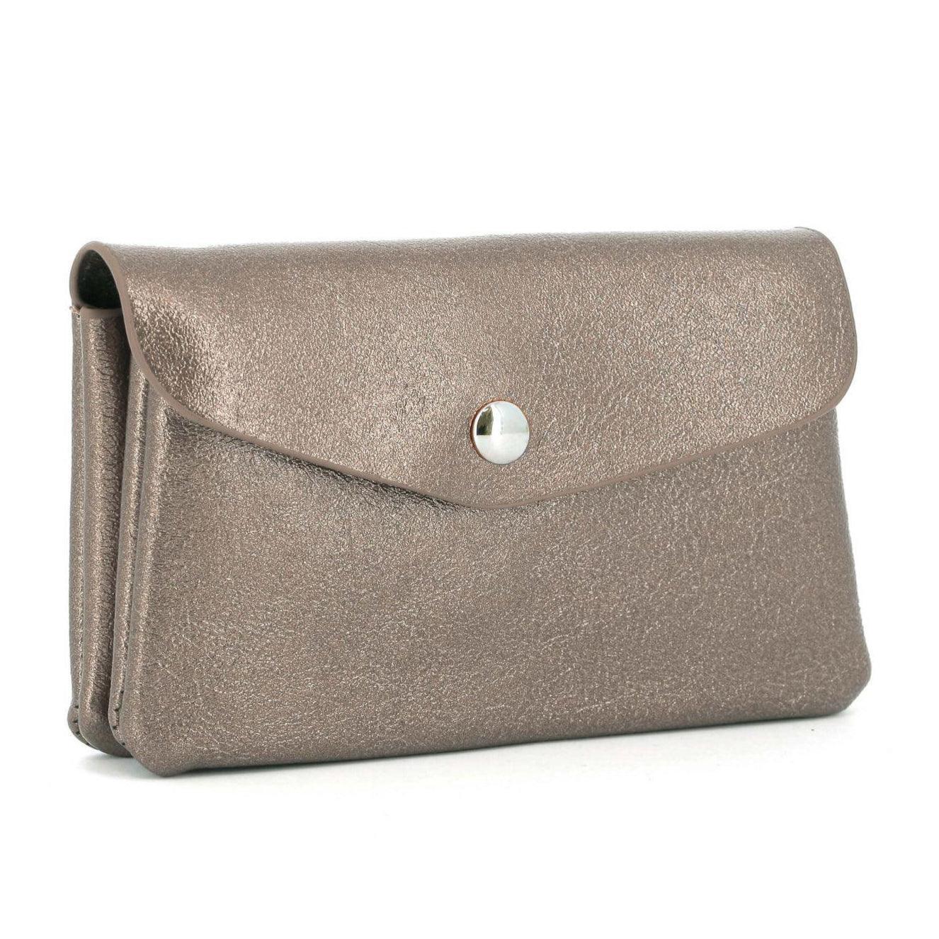 Flora & co Porte-monnaie irisé enveloppe Marron Métal