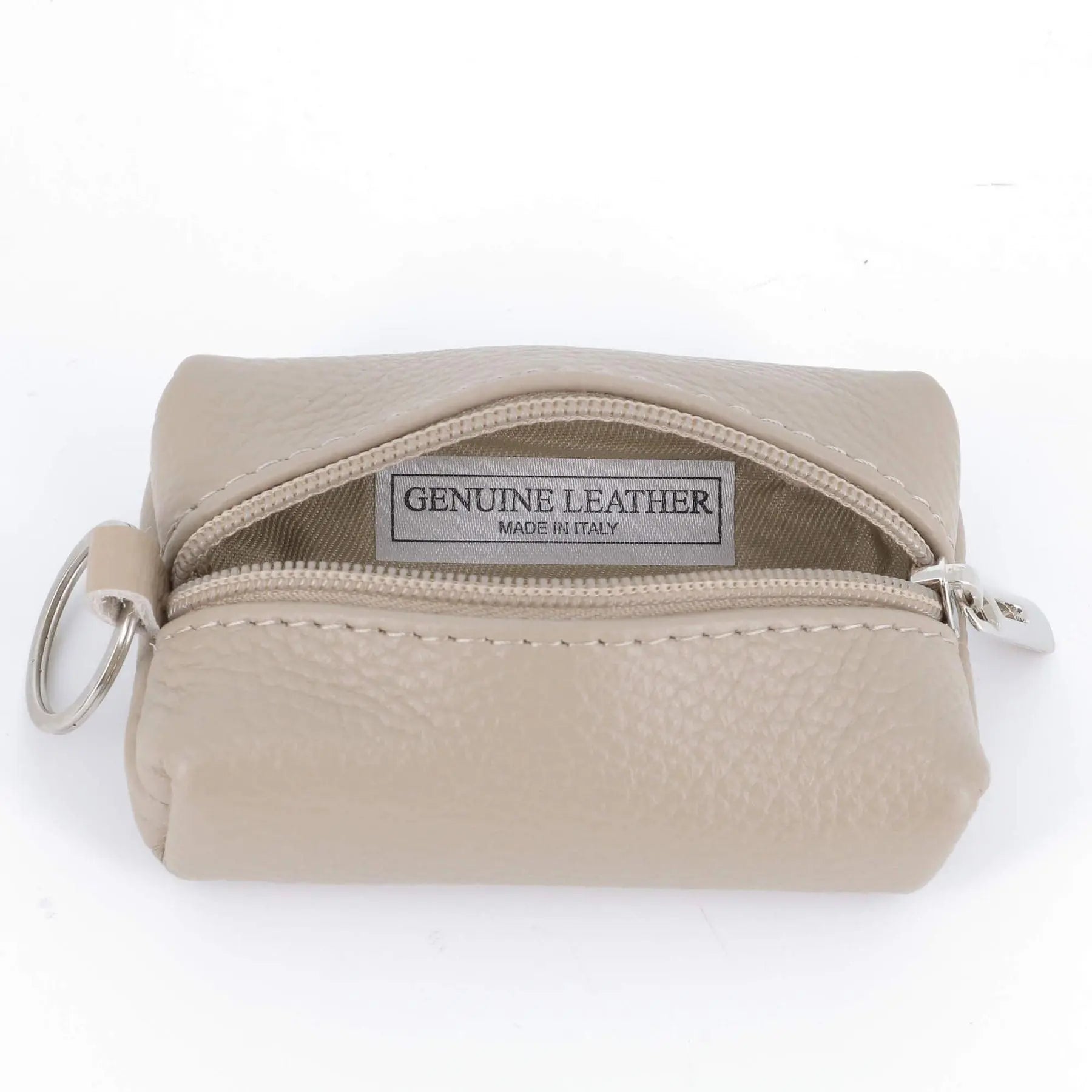 Made in Italy Porte Monnaie Portefeuille Homme Femme en Cuir Véritable Beige