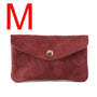 Vue 8 du Porte-monnaie portefeuille mi-long suède Bordeaux en Cuir couleur BORDEAUX - Detail.