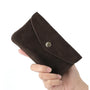 Vue 2 du Porte-monnaie portefeuille mi-long suède Chocolat en Cuir couleur CHOCOLAT - Detail.