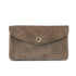 Vue 4 du Porte-monnaie portefeuille mi-long suède Taupe en Cuir couleur TAUPE - Detail.