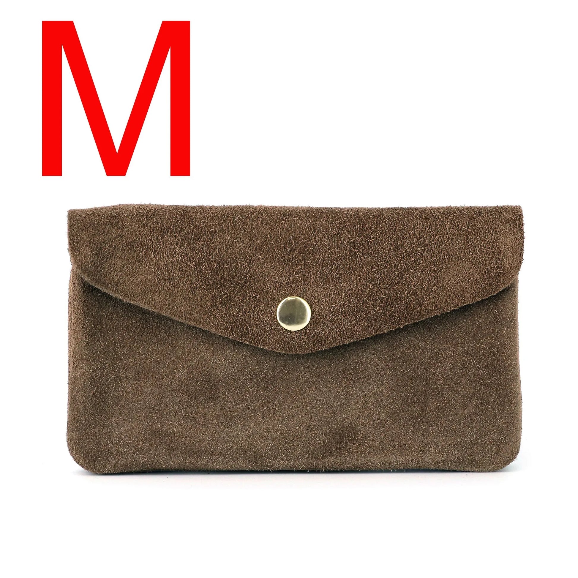Vue 7 du Porte-monnaie portefeuille mi-long suède Taupe en Cuir couleur TAUPE - Detail.