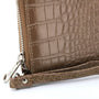 Flora & co Portefeuille femme brillant simili cuir effet croco Taupe Foncé