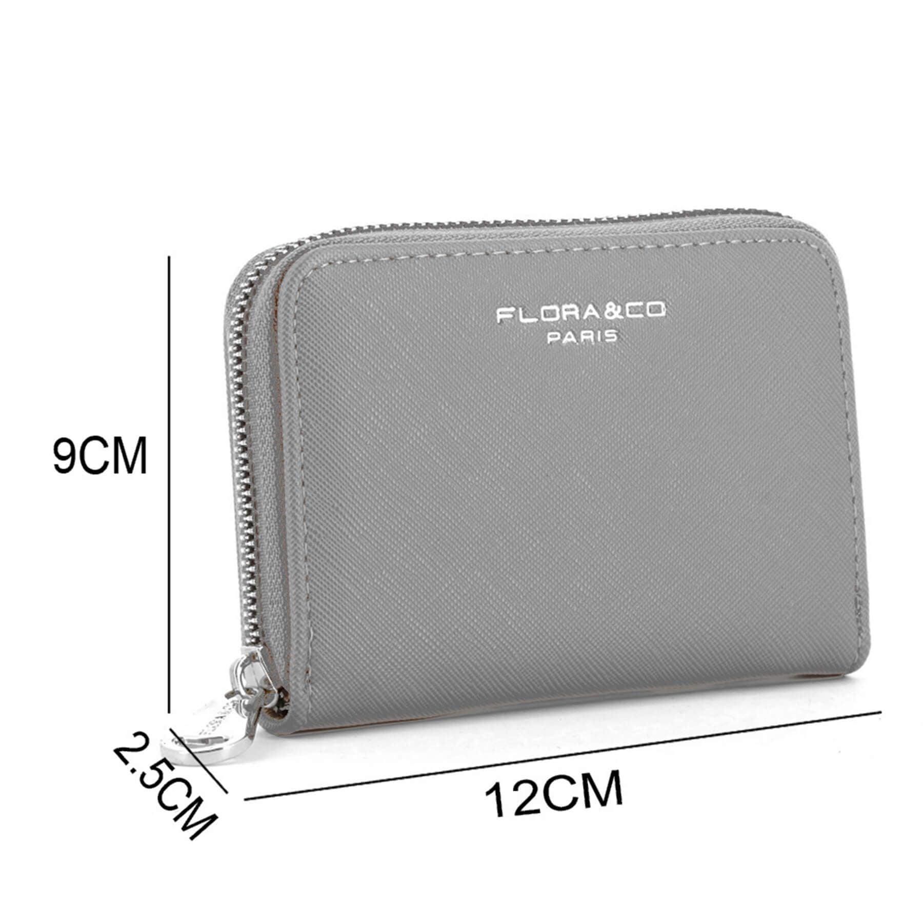 Flora & co Portefeuille porte-carte zippée saffiano Gris