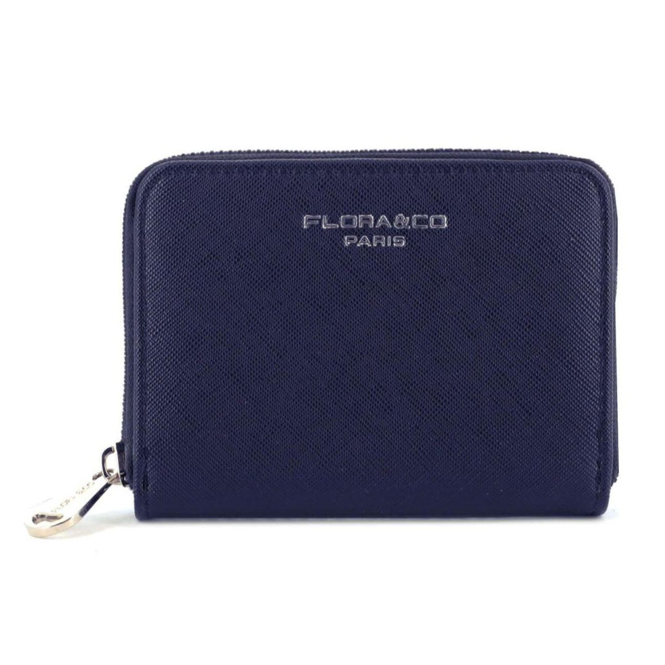 Flora & co Portefeuille porte-carte zippée saffiano Bleu Marine