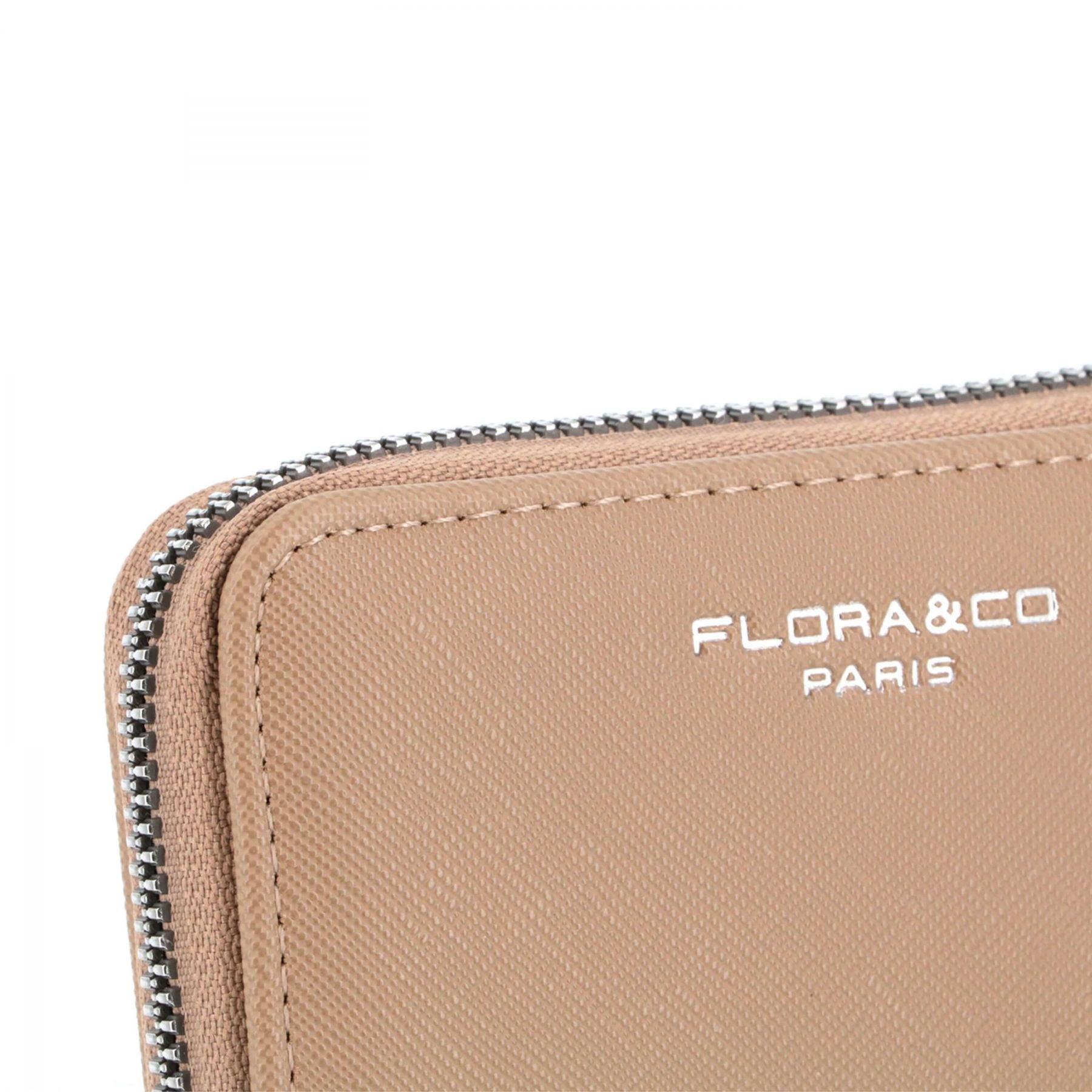 Flora & co Portefeuille porte-carte zippée saffiano Blanc