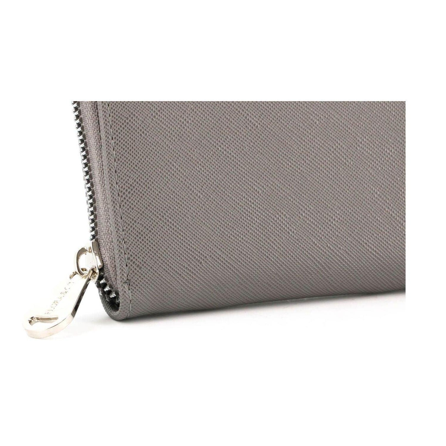 Flora & co Portefeuille porte-carte zippée saffiano Gris