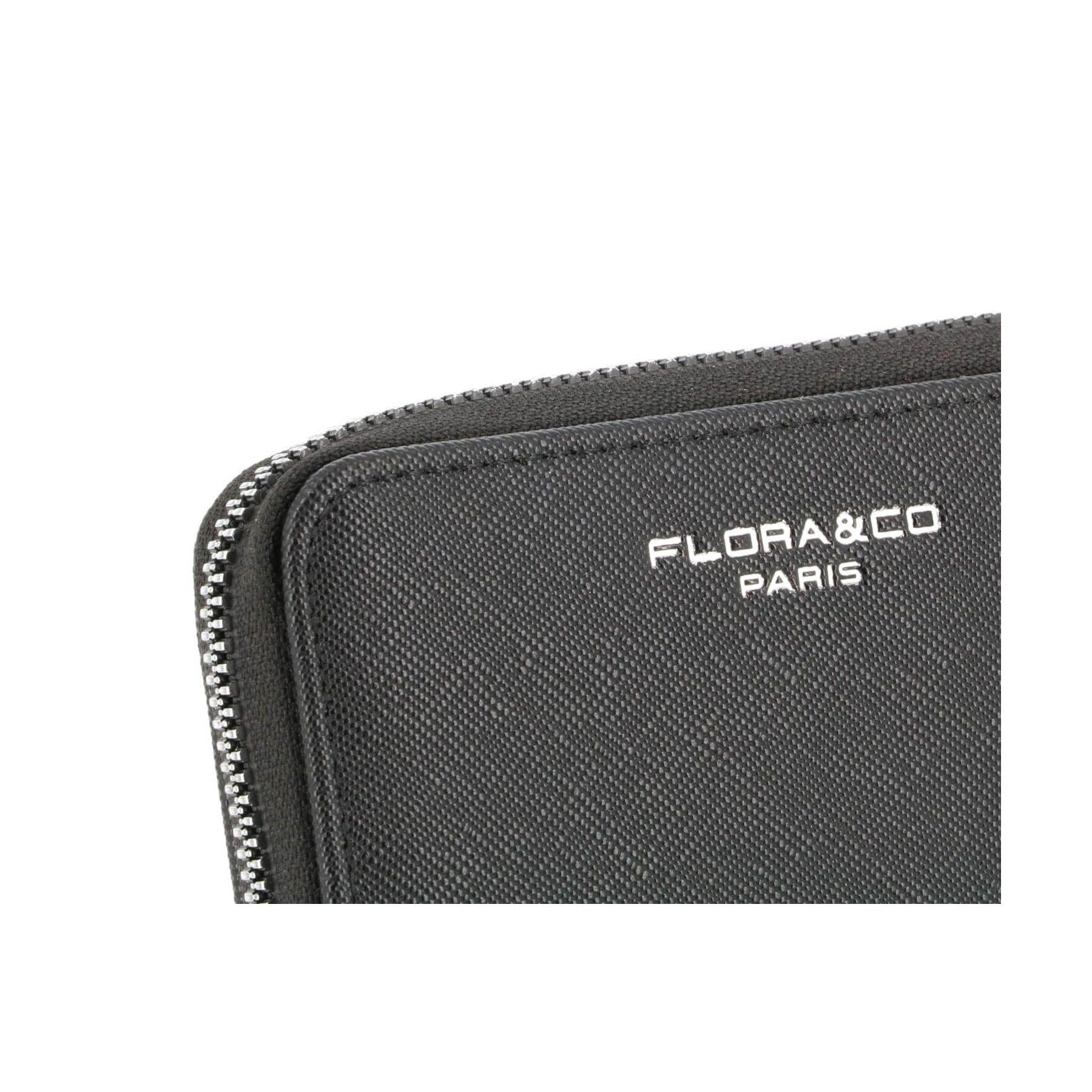 Flora & co Portefeuille porte-carte zippée saffiano Noir