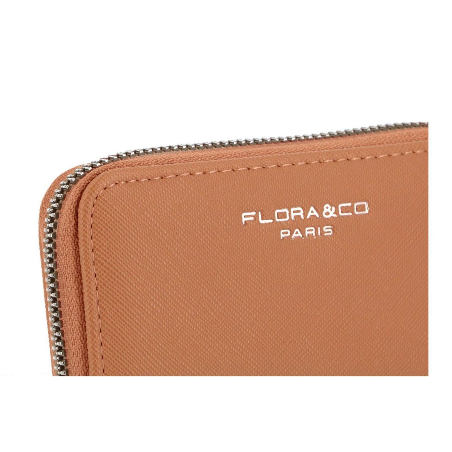 Flora & co Portefeuille porte-carte zippée saffiano Blanc