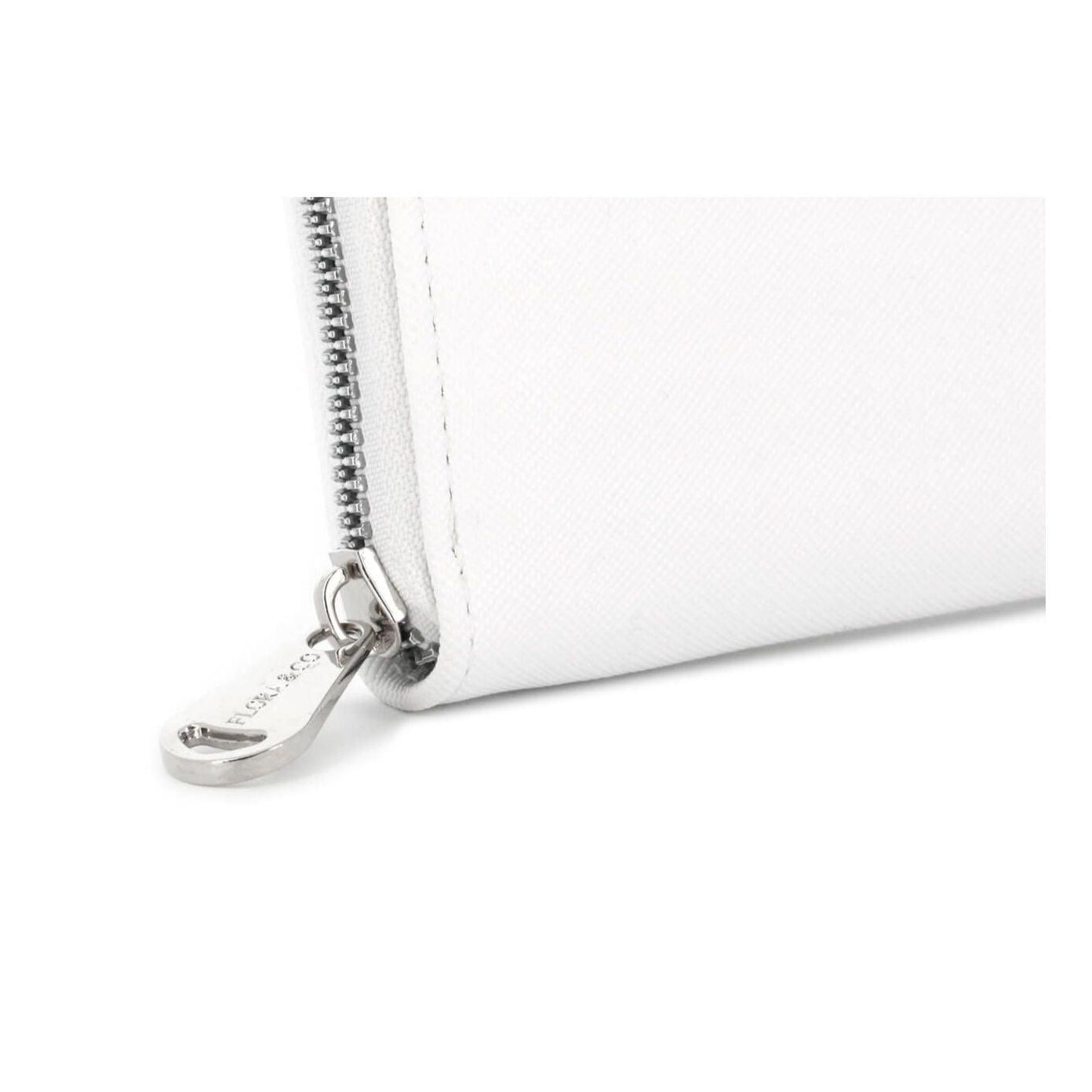 Flora & co Portefeuille porte-carte zippée saffiano Blanc