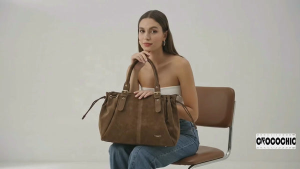 sac cabas bowling en lacet daim