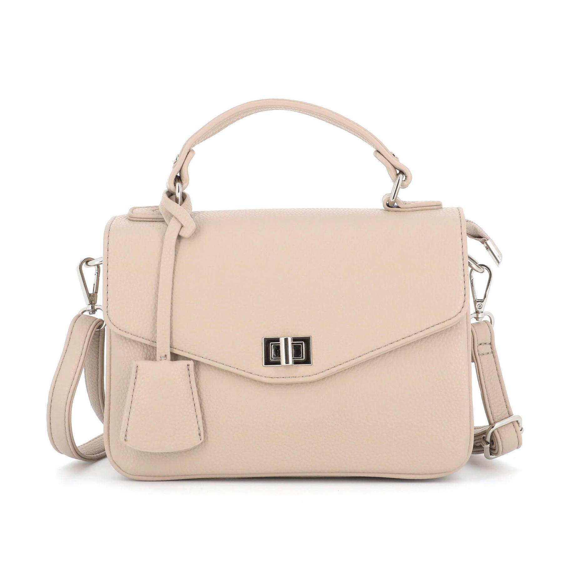 Flora & co sac à main bandoulière style cartable Beige