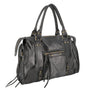Vue 2 du Sac à main bowling en cuir irisé noir en Cuir véritable couleur NOIR IRISE - Détail.