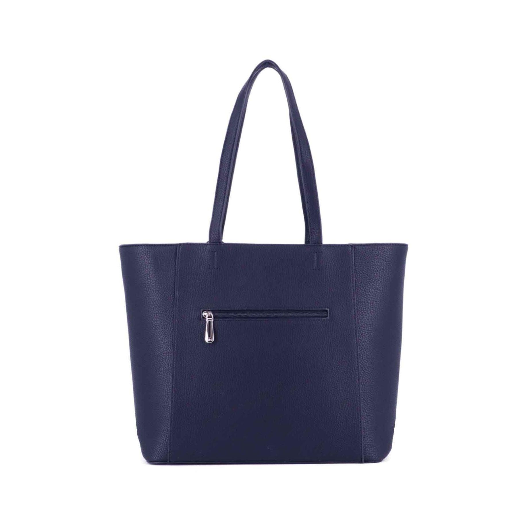 Flora & co Sac cabas Femme Pompon Fourrure Foulard BLEU MARINE