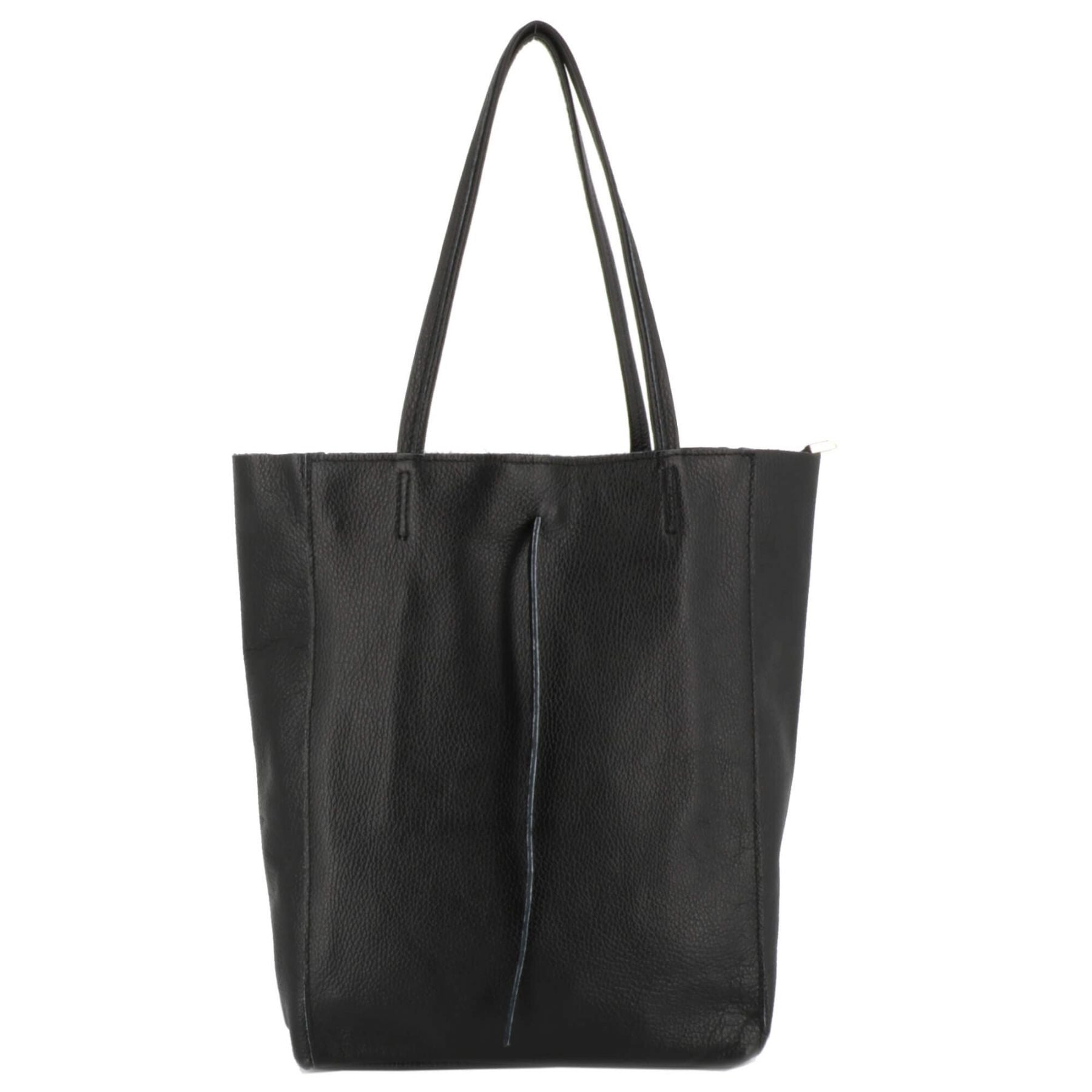 Flora & co Sac à main femme shopping en cuir véritable Noir