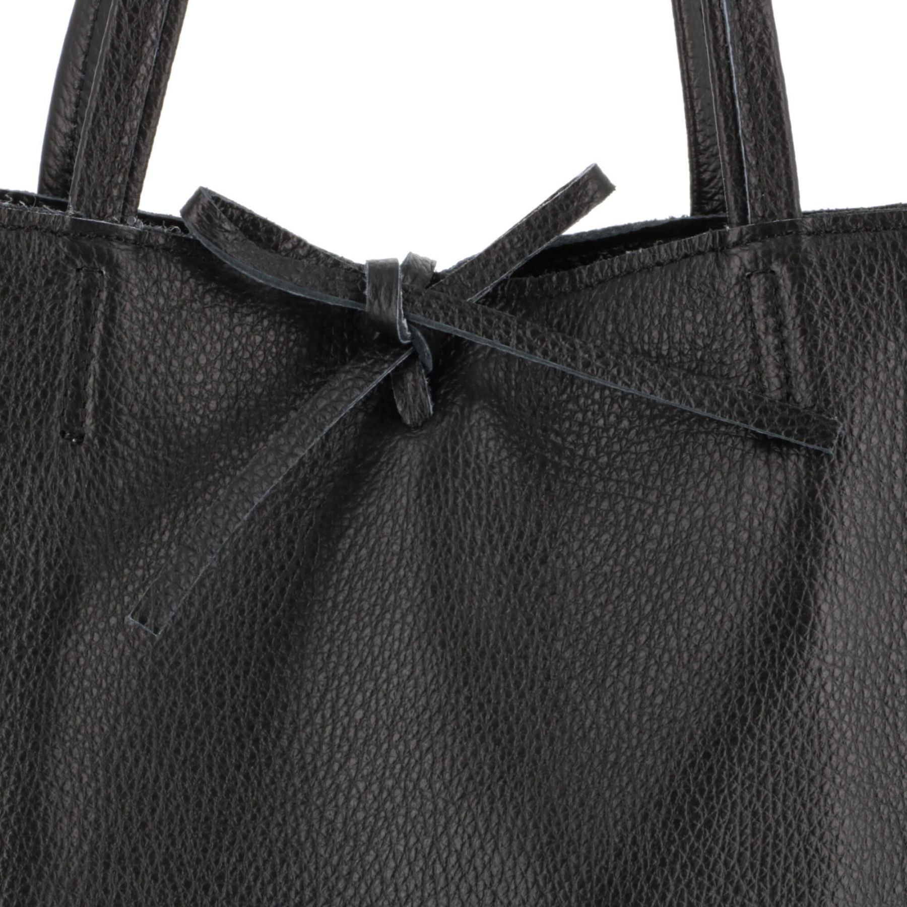 Flora & co Sac à main femme shopping en cuir véritable Noir