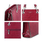 Flora & co Sac A Main Fourre-tout Cours Fille A4 Chaîne Perles Effet Croco ROUGE