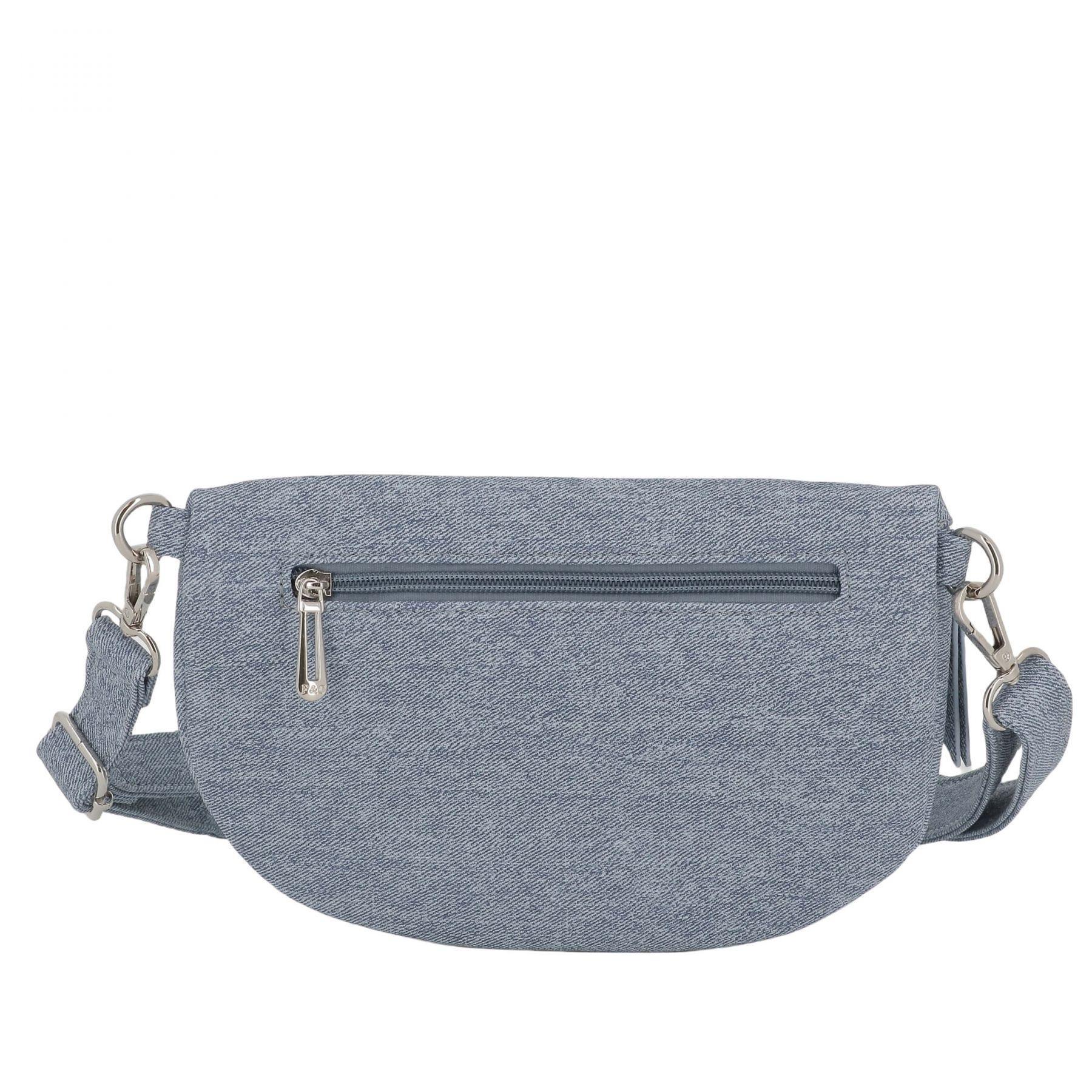 Flora & co Sac banane bandoulière en denim Bleu Clair