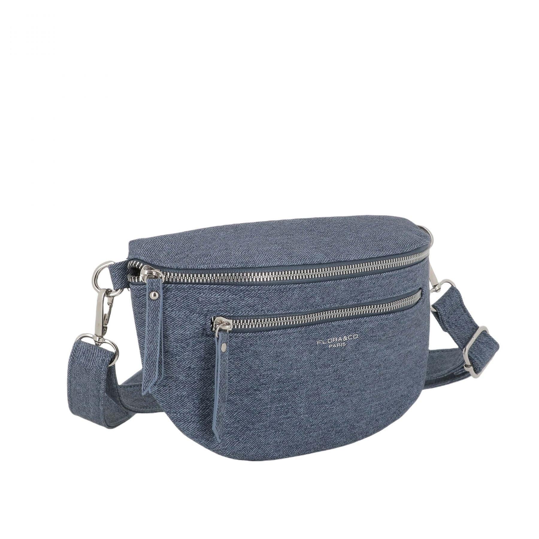 Flora & co Sac banane bandoulière en denim Bleu