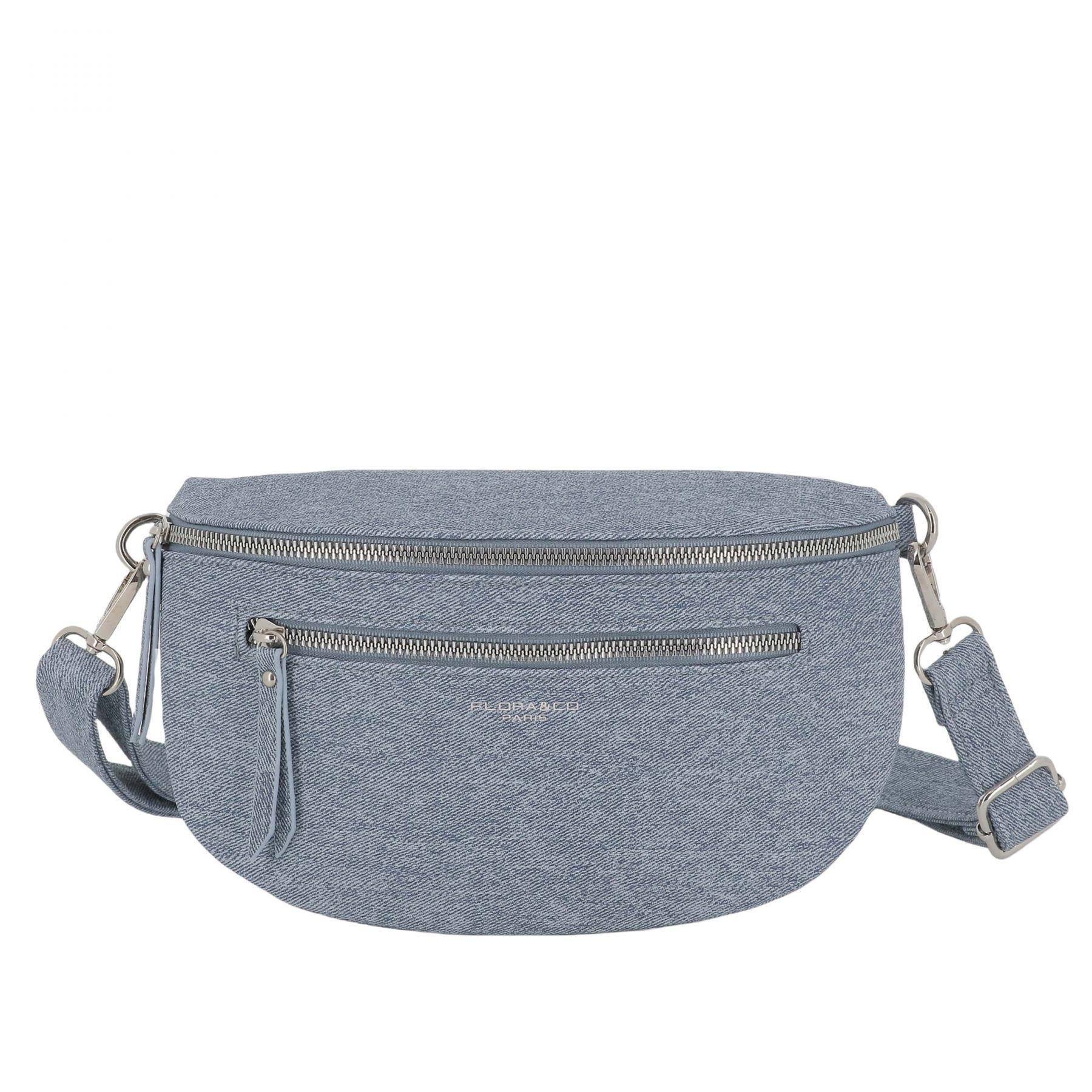 Flora & co Sac banane bandoulière en denim Bleu Clair