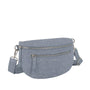 Flora & co Sac banane bandoulière en denim Bleu Clair