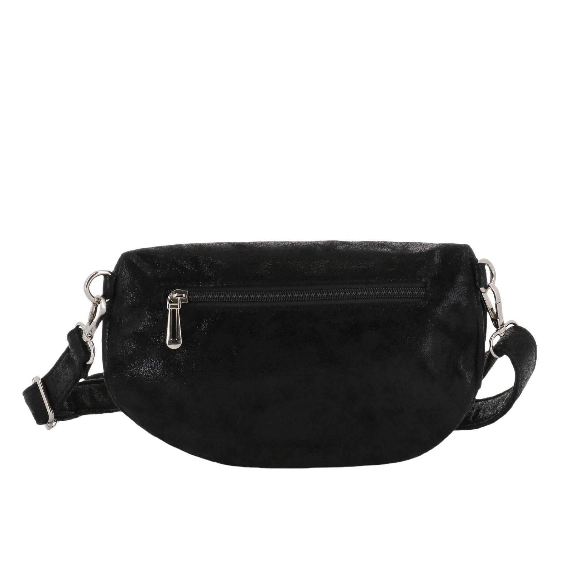 Flora & co Sac banane bandoulière suédine Noir