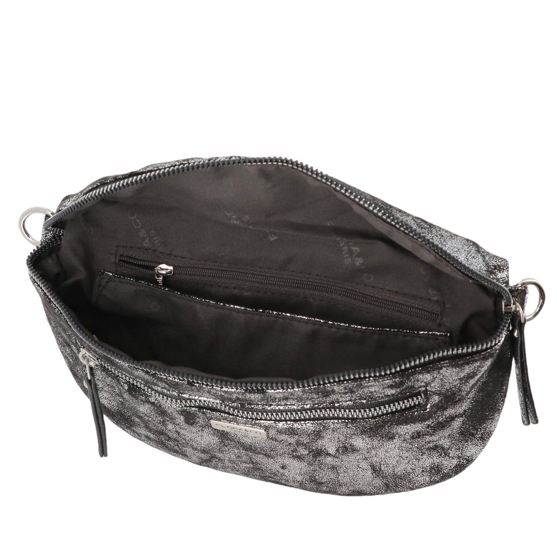 Flora & co Sac banane bandoulière suédine Gris Argent