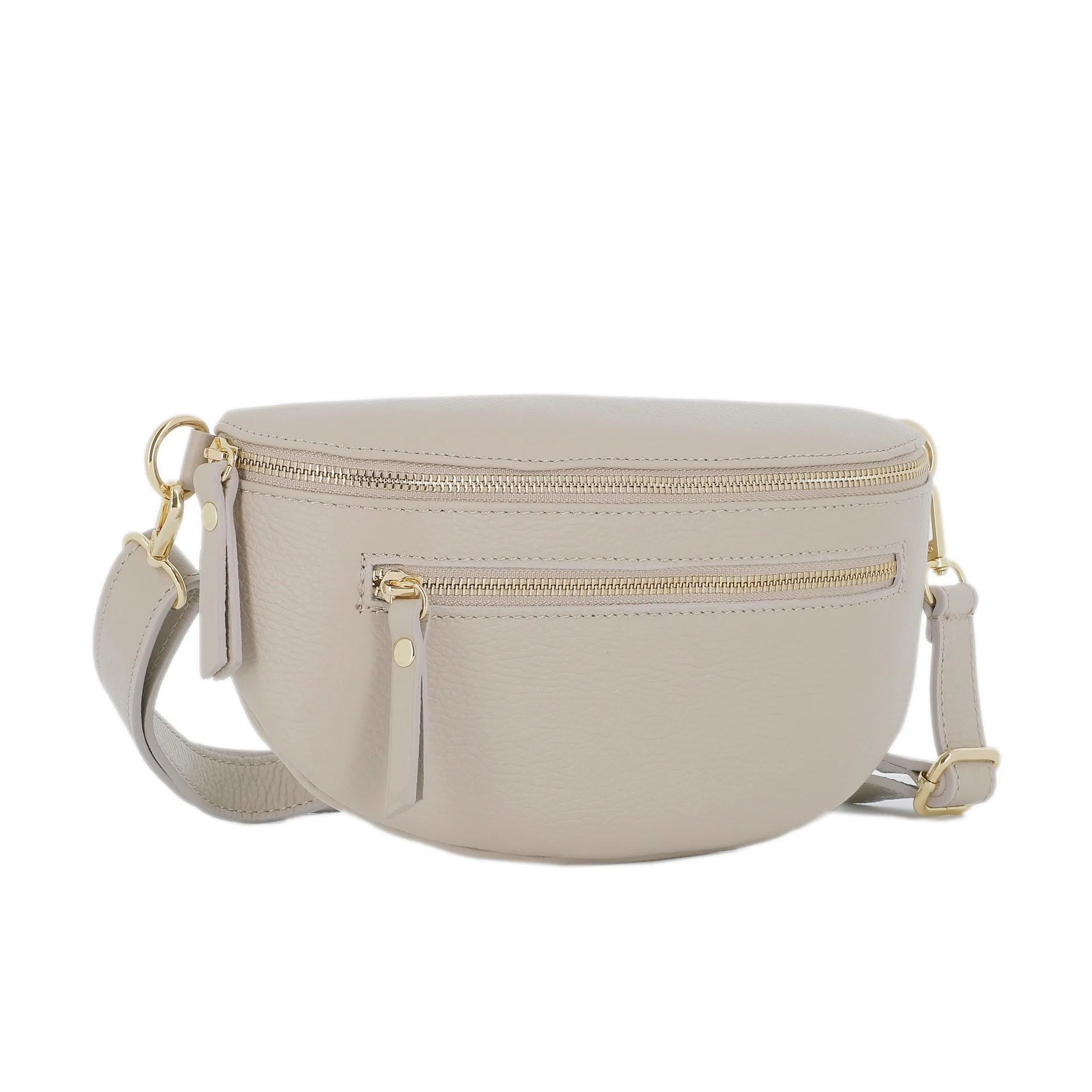 Vue 3 du Sac banane ville cuir grainé Beige en Cuir couleur BEIGE - Detail.