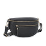 Vue 3 du Sac banane ville cuir grainé Noir en Cuir couleur NOIR - Detail.