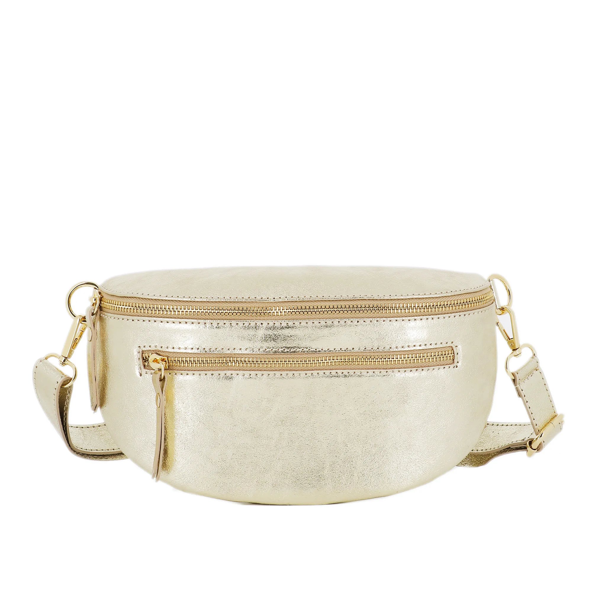 Vue principale du Sac banane ville cuir irisé Doré en Cuir couleur DORE.