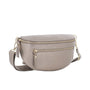 Vue 2 du Sac banane ville cuir irisé Taupe en Cuir couleur TAUPE - Detail.