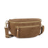 Vue 2 du Sac banane ville cuir suédine Camel en Cuir couleur CAMEL - Detail.