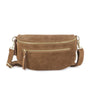 Vue principale du Sac banane ville cuir suédine Camel en Cuir couleur CAMEL.