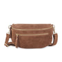Vue principale du Sac banane ville cuir suédine Cognac en Cuir couleur COGNAC.