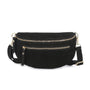 Vue principale du Sac banane ville cuir suédine Noir en Cuir couleur NOIR.