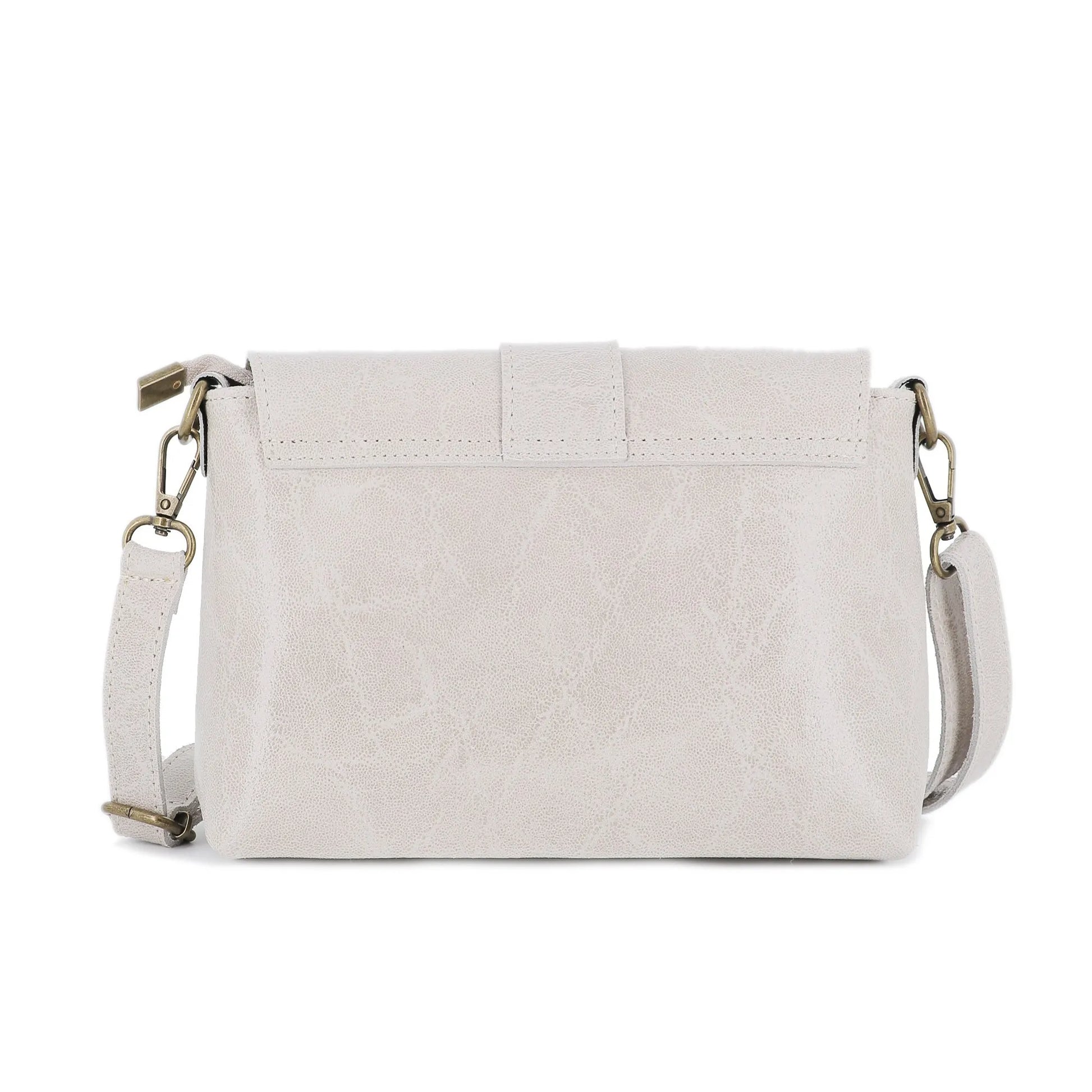 Vue 4 du Sac bandoulière cuir lisse irisé boucle vintage Beige en Cuir couleur BEIGE - Detail.
