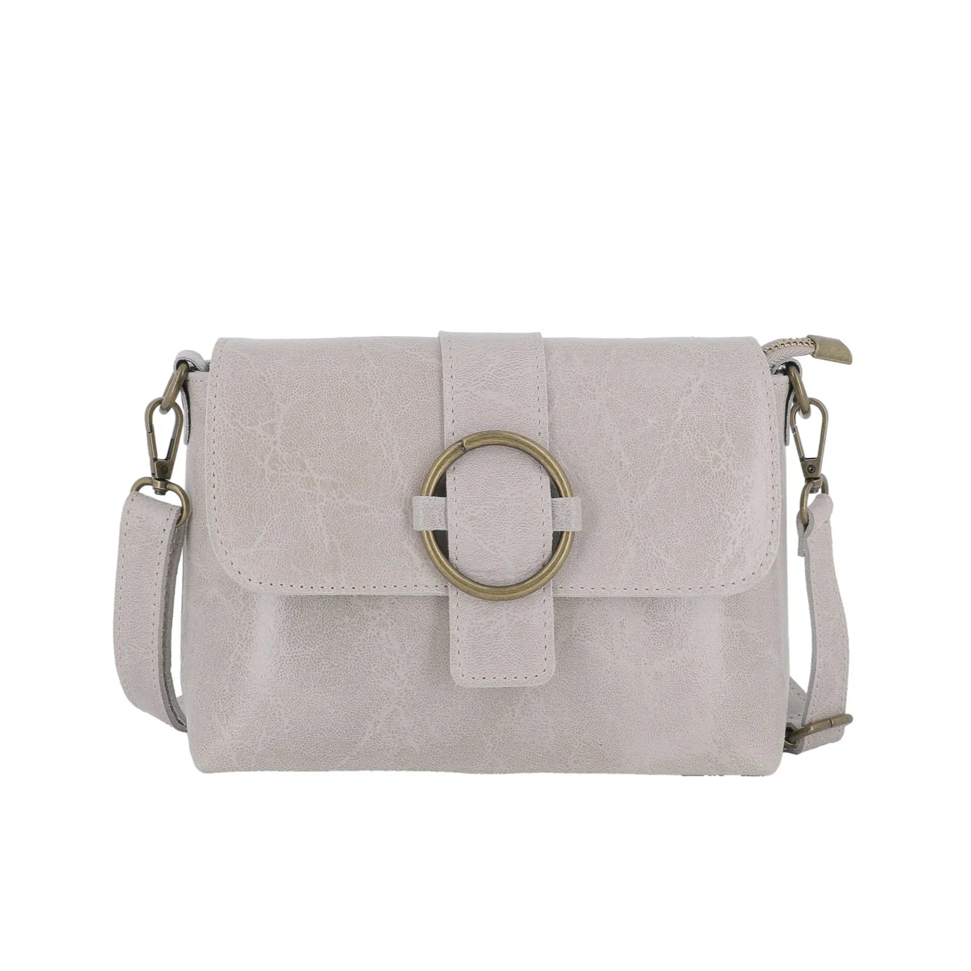 Vue principale du Sac bandoulière cuir lisse irisé boucle vintage Beige en Cuir couleur BEIGE.