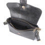Vue 4 du Sac bandoulière cuir lisse irisé boucle vintage Noir en Cuir couleur NOIR - Detail.