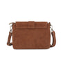 Vue 3 du Sac bandoulière cuir suédine boucle vintage Cognac en Cuir couleur COGNAC - Detail.