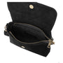 Vue 4 du Sac bandoulière cuir suédine boucle vintage Noir en Cuir couleur NOIR - Detail.