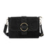Vue principale du Sac bandoulière cuir suédine boucle vintage Noir en Cuir couleur NOIR.