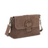 Vue 2 du Sac bandoulière cuir suédine boucle vintage Taupe en Cuir couleur TAUPE - Detail.
