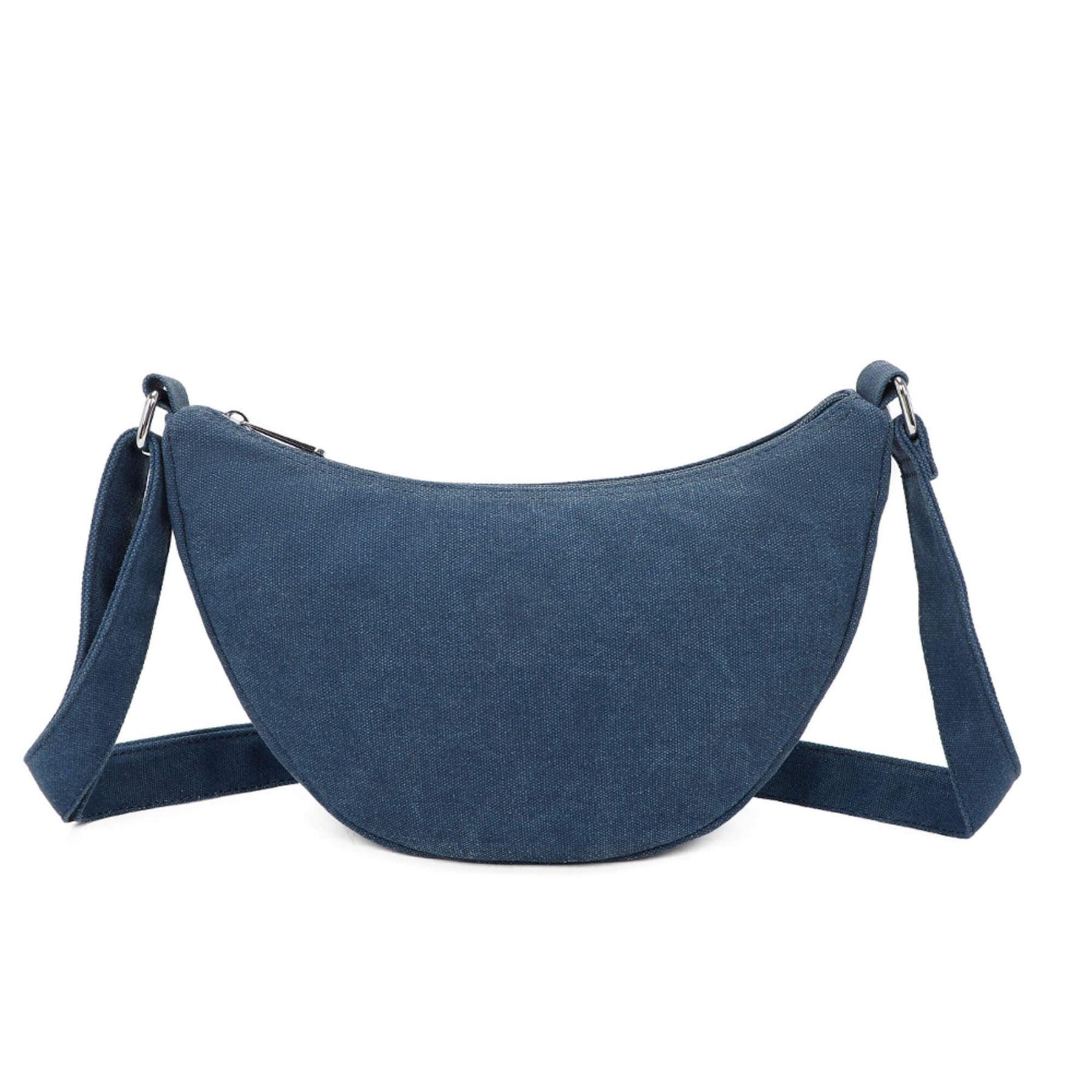 Gallantry sac bandoulière demi-lune canvas femme Bleu