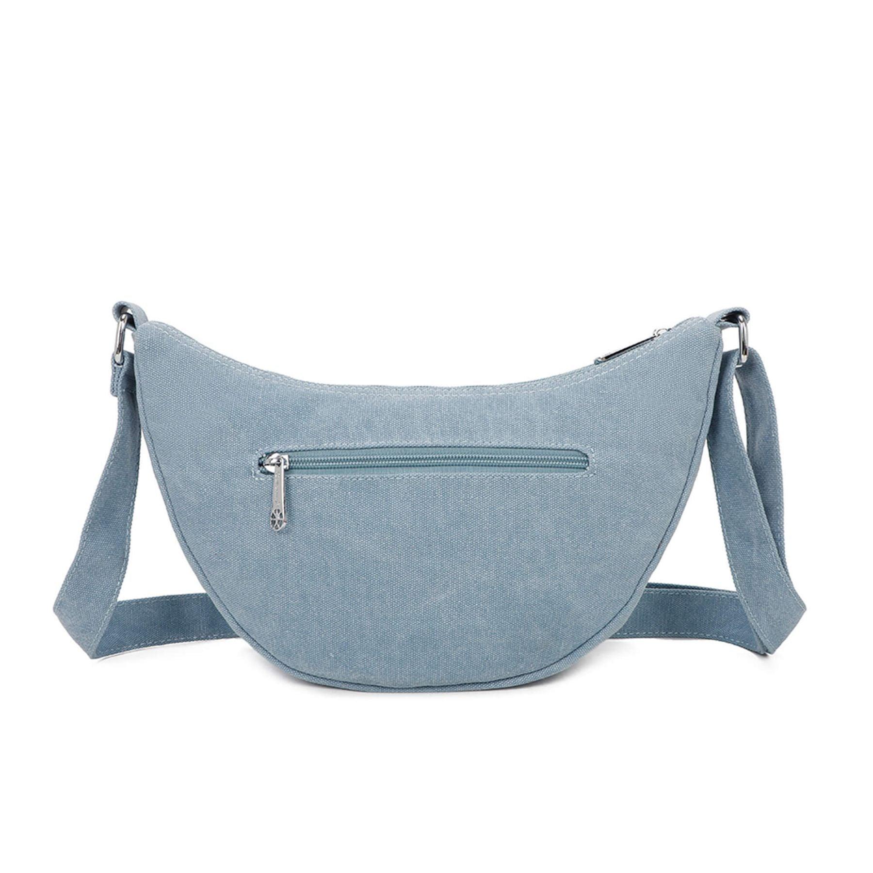 Gallantry sac bandoulière demi-lune canvas femme Bleu Clair