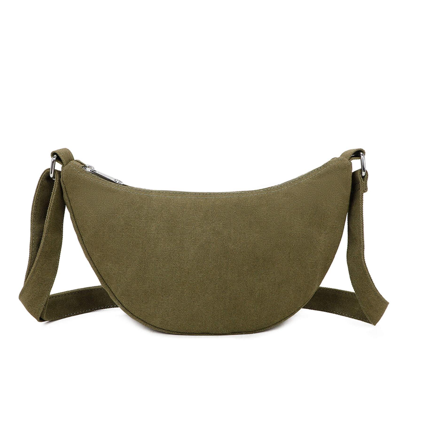 Gallantry sac bandoulière demi-lune canvas femme Vert