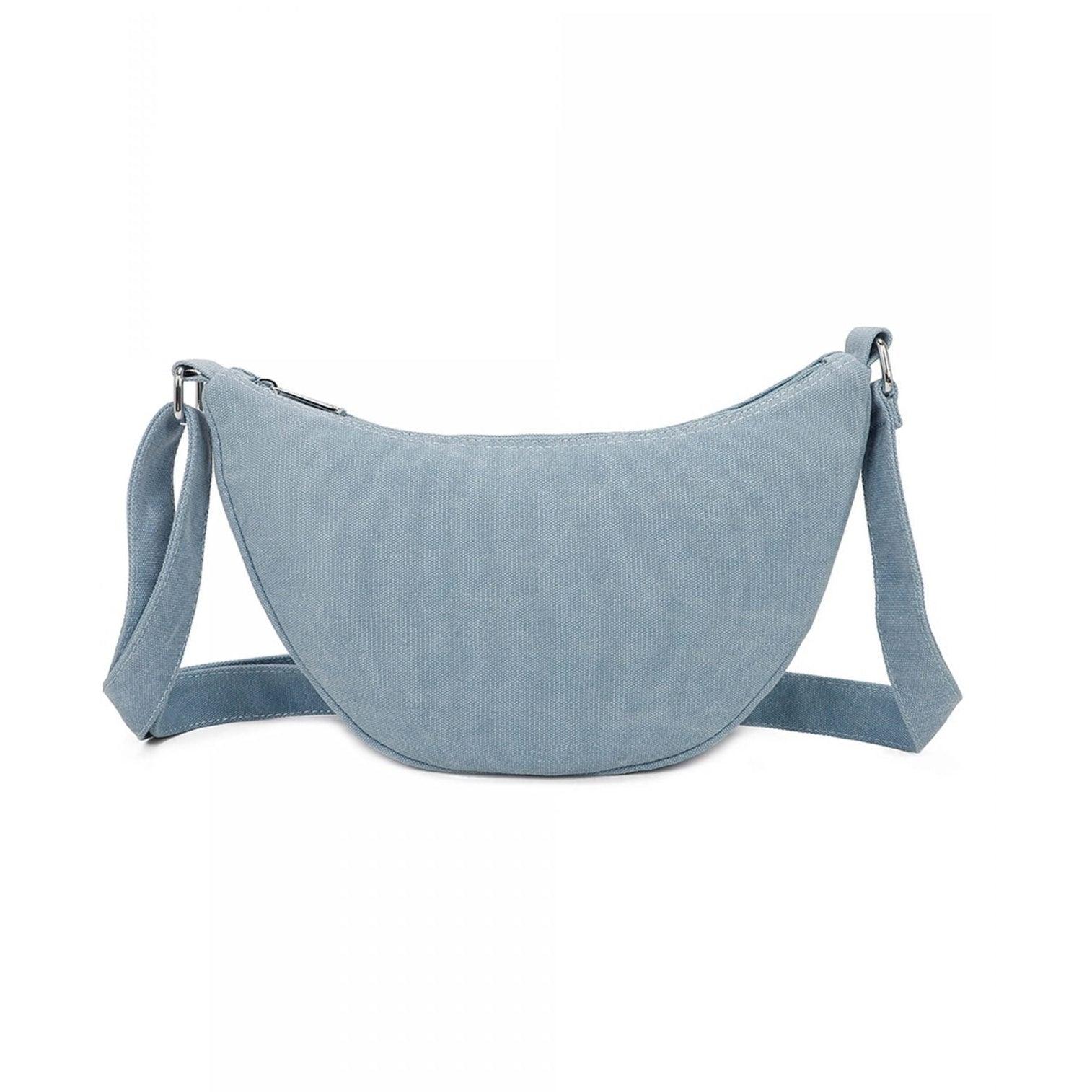 Gallantry sac bandoulière demi-lune canvas femme Bleu Clair