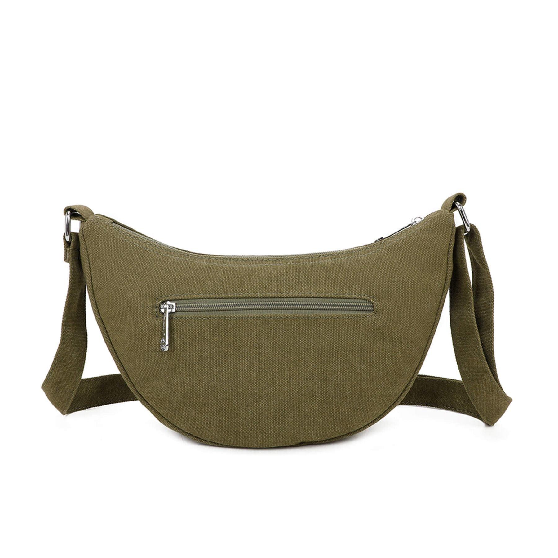 Gallantry sac bandoulière demi-lune canvas femme Vert