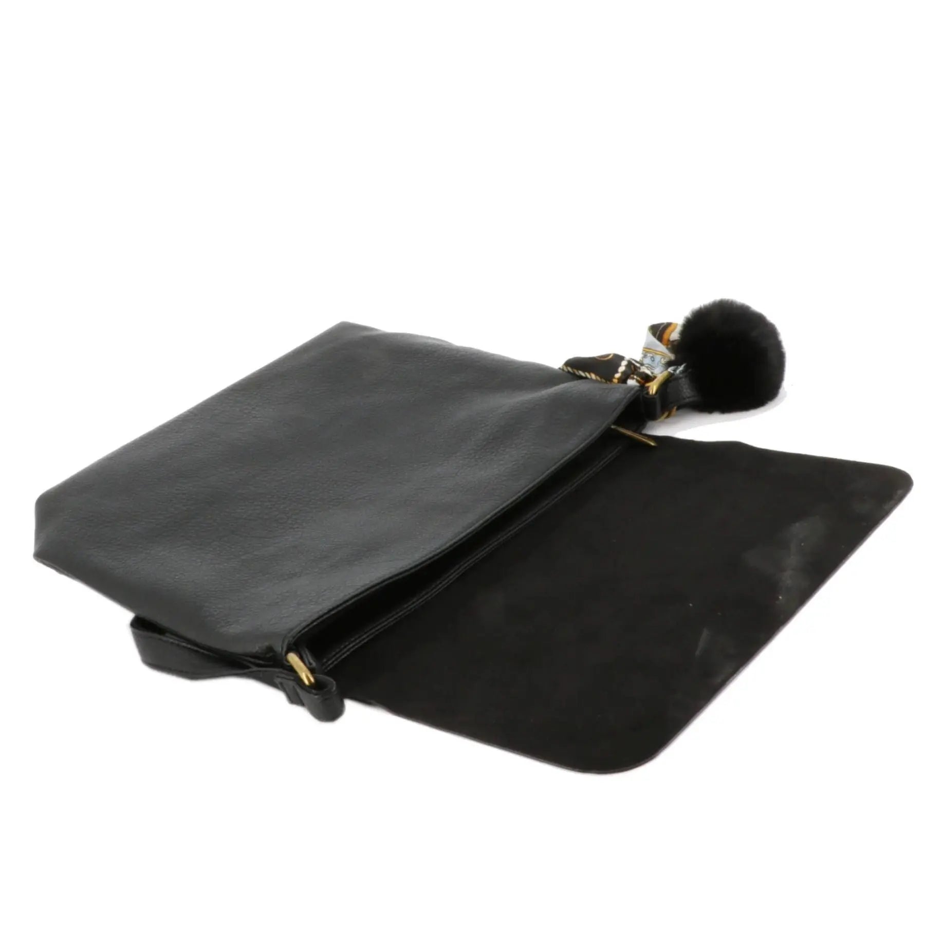 Flora & co Sac Bandoulière Souple Pompon Foulard noir